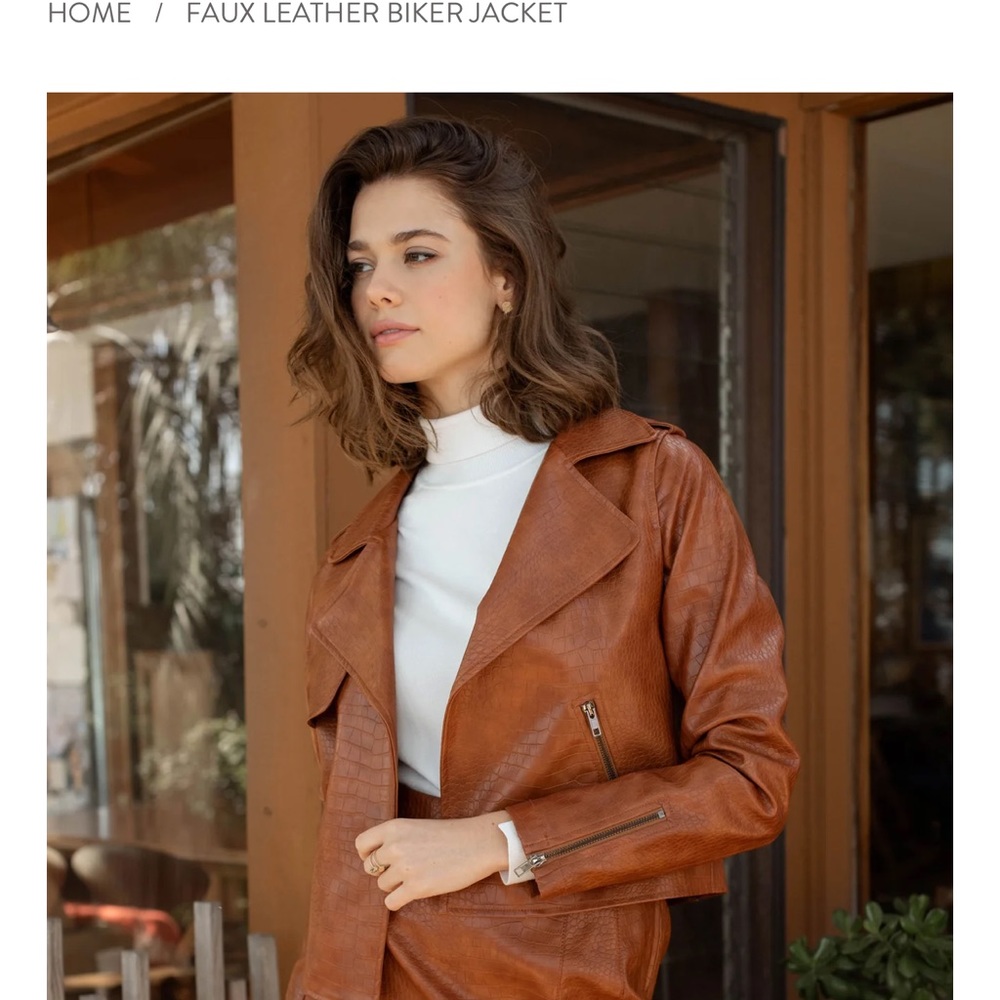 Vegan Leather Jacket size 1X - Picture 5 of 7